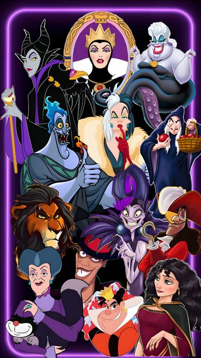 an image of many disney characters Halloween Disney Villains Saturday Cartoon, All Disney Villains, Dark Disney Art, dark slate gray