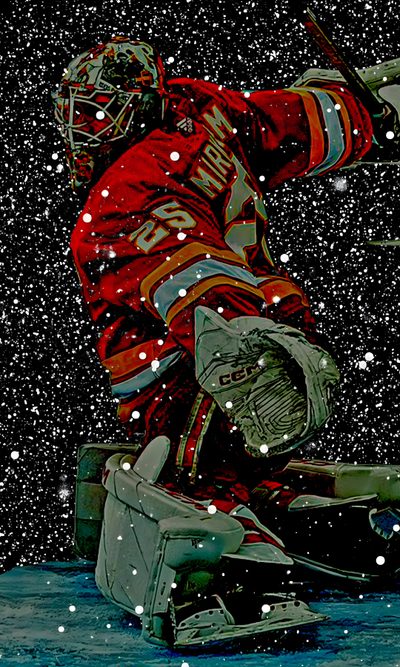a painting of a hockey goalie in the snow Hockey Halloween Hockey Live, Ice Hockey, Hockey, Super Cool Hockey, black