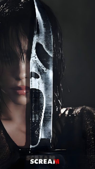 a woman holding a knife in front of her face with the words scream on it Halloween Billie Eilish Emo Iphone, Iphone Scream, Scream Poster, Billie Eilish Lockscreen, black