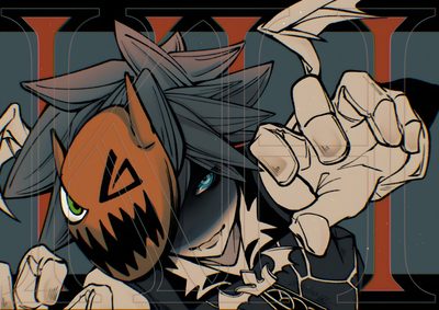 an animated image of a person with a pumpkin on his head and hands in the air Sora Halloween Town 4k Sora Nightmare Before Christmas, Kingdom Hearts Pumpkinhead, Heartless Sora Fanart, dark slate gray