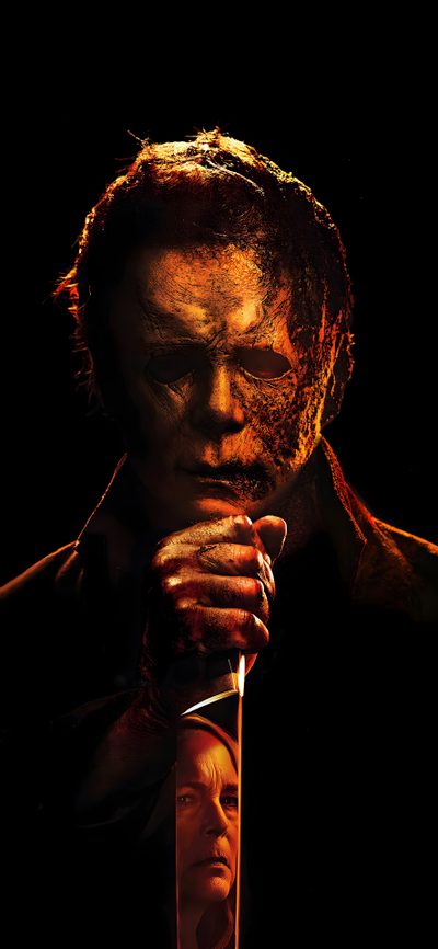 a man holding a knife in front of his face Halloween 2018 Michael Myers Halloween Kills 4k, Halloween Kills Michael Myers, Halloween Movie 4k, black