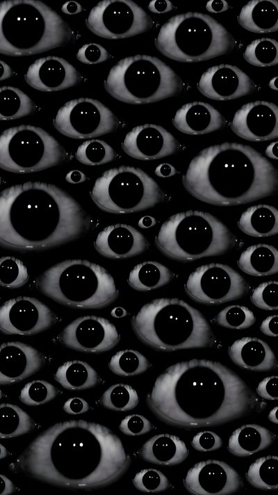 black and white photograph of many eyes in the dark, with one eye looking at the camera Weirdcore Halloween Scary Backgrounds, Creepy Backgrounds, Scary Eyes, Creepy Eyes, Nghệ Thuật Kinh Dị, black