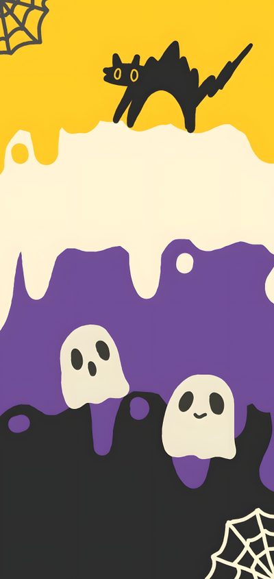 an image of halloween scene with pumpkins and ghost Nonbinary Halloween Non Binary, Nonbinary, Nonbinary Flag, Trans Art, Lgbt Art, Gay Art, dark slate blue