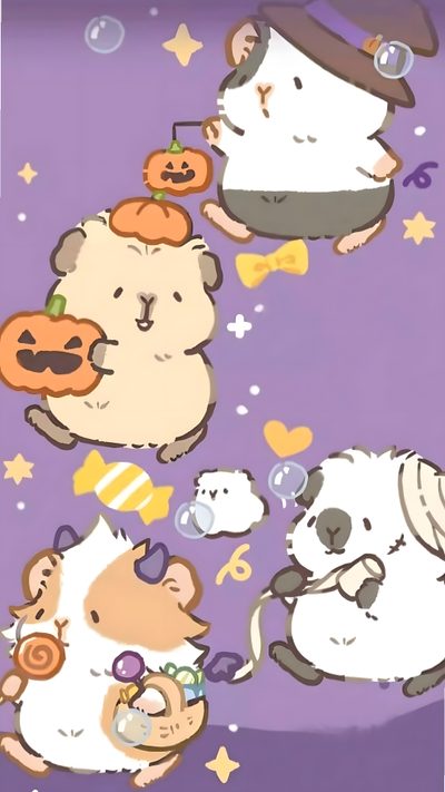 an image of hamsters with pumpkins on their heads and other animals around them Halloween Guinea Pig Guinea Pig Cartoon, Diy Organisation, Pig Art, Cute Guinea Pigs, Pig Cartoon, dark gray