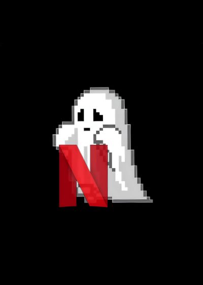 a pixeled image of a ghost holding a red book with the letter n on it Halloween Netflix Netflix Icon No Background, Netflix Meme Logo, Netflix App Icons, Movie App Icon, black