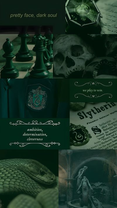 the harry potter book cover is shown in green and black, with skulls on it Slytherin Halloween Slytherin Halloween, Green Slytherin Aesthetic, Harry Potter Slytherin, black