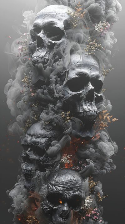 Skull Wallpaper, Art Wallpaper Iphone, Art Wallpaper, Iphone Wallpaper Halloween Thorny Skulls Warm Gray Skull, Art Iphone, Art, Iphone,