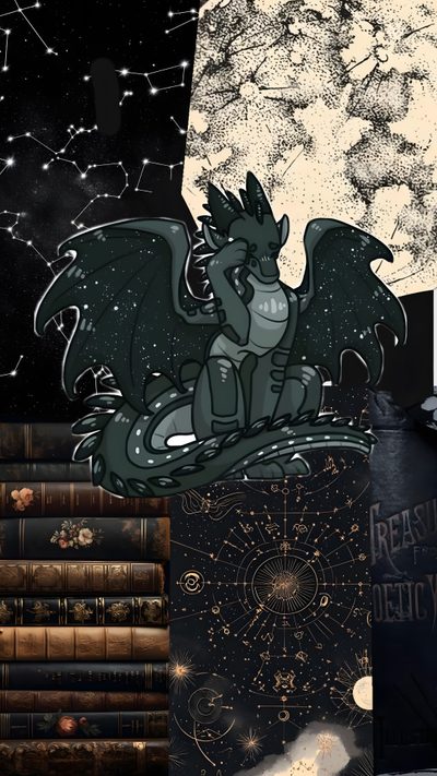 the collage is full of books and an image of a dragon sitting on top of it Wings Of Fire Halloween Wings Of Fire, Stars, Memes, black