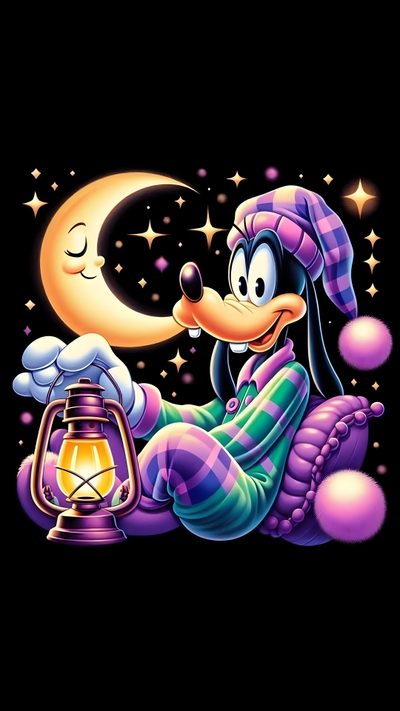 a cartoon character holding a lantern in his hand Pluto Halloween Goofy Good Night, Good Night Goofy, Goofy In Pajamas, Daisy Duck Photos, black