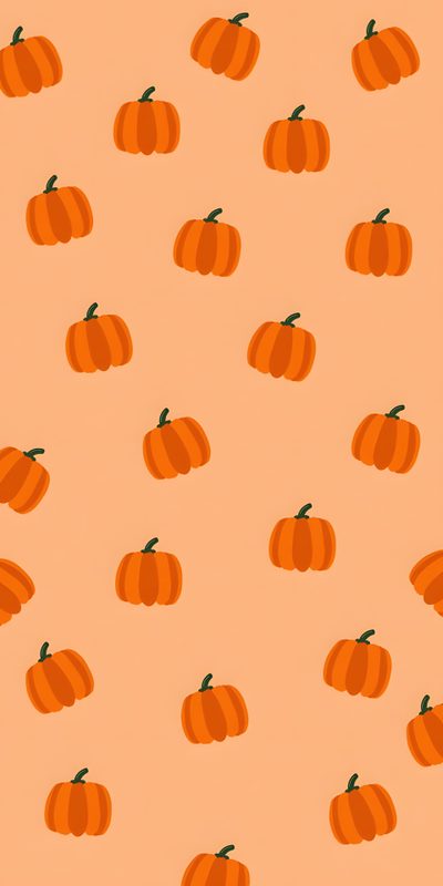 an orange background with small pumpkins on it Cute Orange Halloween Fall And Halloween Iphone, Backgrounds Iphone Fall, Cute Aesthetic Fall, light salmon