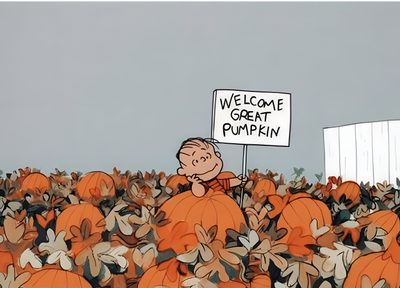 there is a sign that says welcome to great pumpkins in the middle of a field Charlie Brown Halloween Laptop Fall Computer Backgrounds, Inspiration, Fall Background, dark gray