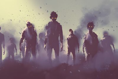 How Much Americans Spend On Halloween: Americans are due to spend $8.4 B for 2016 Halloween Shadow Zombies, Zombies Apocalypse Art Wallpaper, Zombie Apocalypse Poster, Apocalyptic Destruction Pictures, Art Apocalypse, Post-apocalyptic Zombie Dystopia Text, Zombie Background 4k, Apocalyptic Disaster Imagery, Zombie Horde Zombie Halloween Shadow Zombies, Zombies Apocalypse Art, Zombie Apocalypse Poster, gray