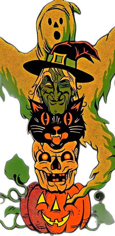 an image of a group of cats in halloween costumes with pumpkins on their heads Beistle Halloween Vintage Halloween Crafts, Vintage Halloween Images, Vintage Halloween Art, black