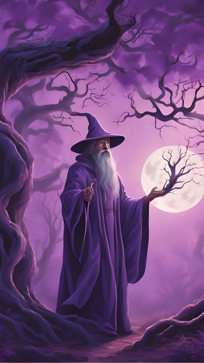 Purple Mystical Nature, Purple Wizard Aesthetic, Cool Wizard Wallpaper, Purple Wizard Art, Mystical Wizard Art, Purple Mystical Creature, Wizard Iphone Wallpaper, Purple Wizard, Mystical Wizard Merlin Wizard Halloween Rainbow Purple Purple Mystical Nature, Purple Wizard Aesthetic, Cool Wizard, dark slate blue