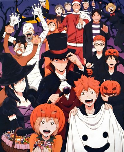 an image of a group of people in halloween costumes on a toilet paper roll cover Haikyuu Halloween Nishinoya Yuu, Manga Halloween, Film Anime, Haikyuu Karasuno, Volleyball Anime, sienna