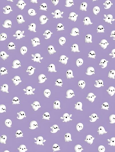 a purple background with white ghost heads on it Halloween Smiles Lavender Purple Halloween, Ipad, Aesthetic Backgrounds, Other Colors, dark gray