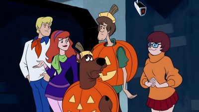 scooby and friends dressed up as pumpkins in the cartoon scooby's halloween party Scooby Doo Halloween 1920x1080 Scooby Doo Autumn, Scooby Doo Halloween Laptop, Scooby Doo Trick Or Treat, dark slate gray