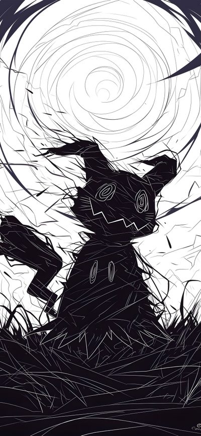 a black and white drawing of a person standing in the grass Halloween Mimikyu Mimikyu Laptop, Mimikyu Black, Black Mimikyu, Mimikyu Iphone, Pokemon Mimikyu, dark gray