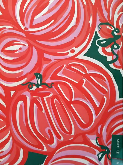 an abstract painting with red and green swirls in the center, on a black background Lilly Pulitzer Halloween Lilly Pulitzer Halloween, Fall Lilly Pulitzer, Preppy Tomato, indian red