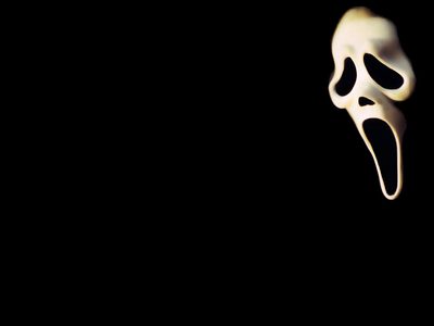 a white ghost face is in the dark Halloween Scary Scream Scary Background For Slides, Scream Ipad, Scream Laptop Aesthetic, black