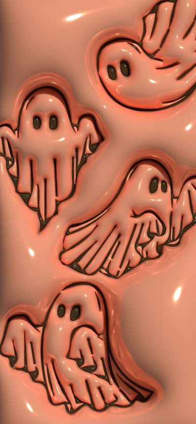 three chocolate molds shaped like ghost faces Halloween Puffy Cute Home Screen, Fondos De Pantalla De Parejas Enamoradas, Retro Iphone, indian red