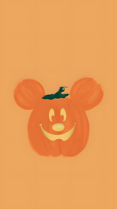 an orange pumpkin with a face drawn on it's side and a mouse sitting on top of it Disney World Halloween Mickey Mouse Pumpkin, Cute Halloween Iphone, Disney Fall Iphone, sandy brown