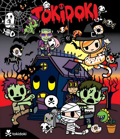 the poster for tokido's halloween party Tokidoki Halloween Graffiti Doodles, Tokidoki Characters, 2013 Swag Era, Cute Backgrounds, dark slate gray
