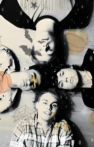 a group of people standing next to each other in front of a mickey mouse sign 5sos Halloween 5 Seconds If Summer, 5 Second Of Summer Band, 5sos Voodoo Doll, rosy brown