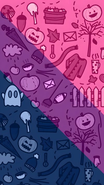 two different colored patterns with cartoon characters and trees in the middle one is blue, pink, and purple Lgbtq Halloween Halloween Bi Flag, Lgbtq Halloween, Bisexual, Bisexual Flag, 4 Images, Lgbt Art, dark magenta