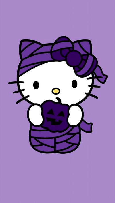 Purple Halloween Cartoon, Blue Hello Kitty Halloween Wallpaper, Halloween Pictures Hello Kitty, Purple Halloween Characters, Hello Kitty Purple Character, Purple Hello Kitty Character, Purple Hello Kitty Halloween Wallpaper, Hello Kitty In A Halloween Costume, Hello Kitty Halloween Wall Purple Hello Kitty Halloween Purple Halloween Cartoon, Blue Hello Kitty Halloween, Halloween Pictures Hello Kitty,
