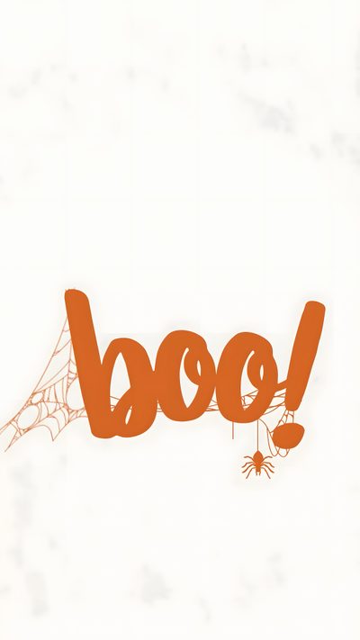 the word boo spelled out in front of a spider web on a white background with orange writing Halloween Boo Halloween Orange White Halloween Art, Haunted House, Halloween Diy, white smoke