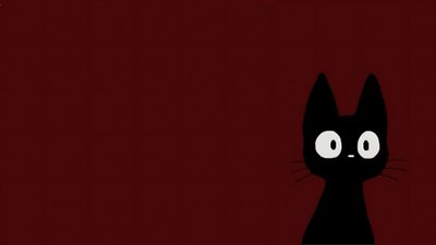 a black cat sitting in the middle of a dark room with red walls and flooring Dark Red Halloween For Laptop Red, Dark For Tablet, Ipad Cats, Destop Wallper Aesthetic Laptop Hd, maroon