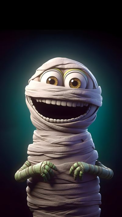 an image of a cartoon character made out of toilet paper with eyes and hands wrapped around it Halloween Mummies Mummy Pics Cartoon, Mummy Images Hd, Mummy Cute, Mummy Suit 4k, Halloween Cartoon 4k, black
