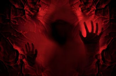 two hands reaching out from the ground in front of a dark background with red light Halloween Blood Scary Pc, Creepy Landscape Background, Pc Horror, Scary For Pc, Horror Horizontal, black