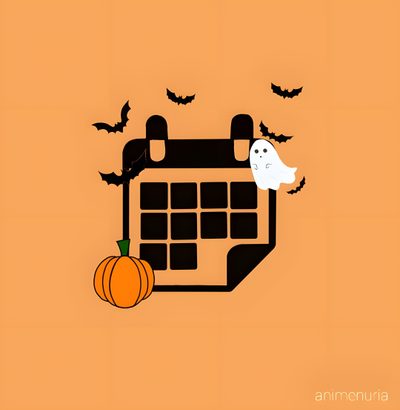 an orange background with black and white pumpkins, bats and a calendar on it Halloween App Icons Fall App Icons Calendar, Halloween Ios Icons, Cute Halloween App Icons, sandy brown