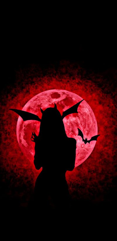 the statue of liberty is silhouetted against a full moon with bats flying over it Halloween Girl Vampire Shadow, Red Cool Evil, Red Evil, Devil Shadow, Blood Demon, Devil Girl Hd, black
