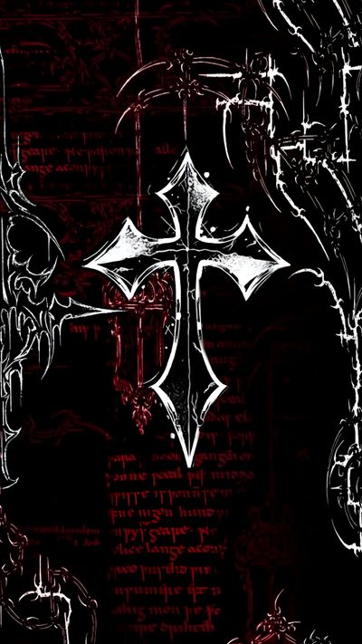 a cross on a black and red background Halloween Cross Alt Cross, Black N Red, Black N Red Background, Black And Red Cross, Dark Cross,