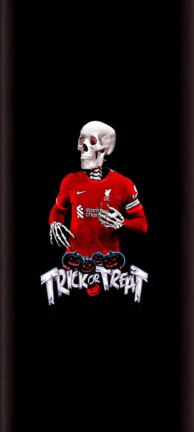 a painting of a skeleton wearing a red shirt with the words trick or treat on it Cool Halloween Football Halloween Costume Ideas, Halloween Sports Theme, Red Jersey Skeleton Art, black
