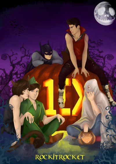 an image of a group of people sitting on top of a pumpkin with the number ten One Direction Halloween One Direction Pumpkin Carving Ideas, One Direction Batman, Pumpkin Carving Ideas One Direction, dark slate gray