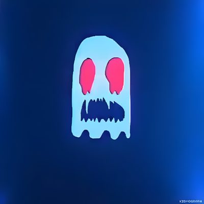 a close up of a neon sign with a ghost face on it Halloween Pixel Art Gif Ghost Pfp Gif, Blue Ghost Gif, Glitchy Ghost, Pacman Ghost Dance,