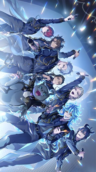 an anime poster with many different characters Twisted Wonderland Halloween Anime Characters Singing Together, Anime Concert Ideas, Anime Fan Art Inspiration, steel blue