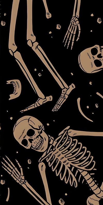 a black and white drawing of skeletons in space Halloween X-ray - Tan & Black Background Skeleton, Backgrounds Skeleton, Cute Bone, Skeleton Background,