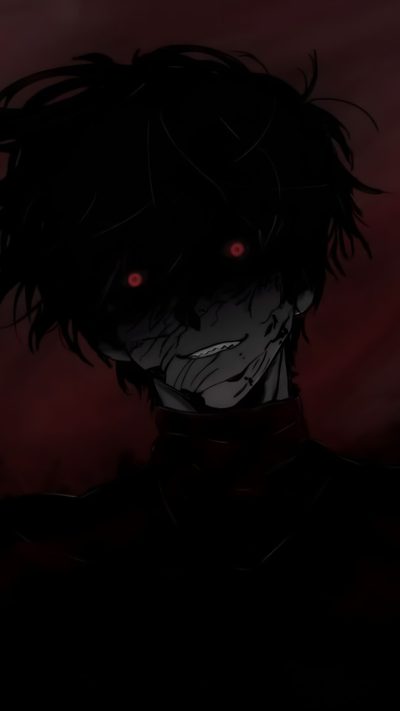 an anime character with red eyes and black hair, standing in front of a dark background Dark Halloween Anime Enty Anime, Betrayed Anime, Anime Enemy, Anime Villain Fanart, Dark Shadow Anime, black
