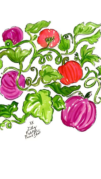 a drawing of flowers with green stems and red ones Lilly Pulitzer Halloween Lilly Pulitzer Crab Background, Fall Lilly Pulitzer, Lilly Pulitzer Fruit Print, white