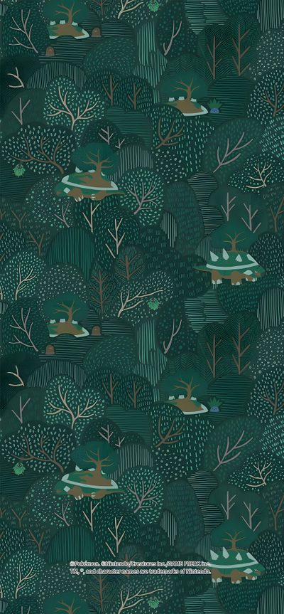 an image of a forest scene with deer and trees Halloween Torterra Turtwig Background, Pokemon Torterra, Pokemon Green, dark slate gray