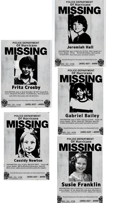 Cs Poster, Missing Children Fnaf Movie, Fnaf Wall, Missing Poster Aesthetic, Fnaf Office, Fnaf Signs, Fnaf Decorations, Fnaf Bedroom Ideas, Fnaf Newspaper Missing Halloween Poster Cs Poster, Missing Children Fnaf Movie, Fnaf Wall, light gray