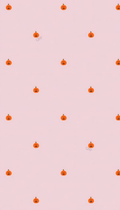 an orange pumpkin pattern on a pink background Halloween Peach Pink Preppy Halloween, Light Pink Fall, Preppy October, Pink Spooky Season, gainsboro