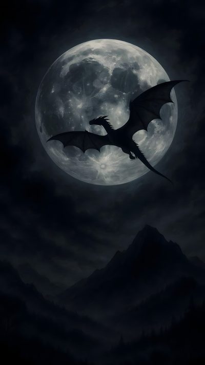 a dragon flying in front of a full moon Halloween Dragon Silhouette Dragon, Fly Drawing, Dragon Moon, Dragon Iphone, black