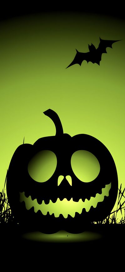 a black and green halloween background with a jack - o'- lantern in the grass Cute Green Halloween Green Halloween, Black And Green Halloween, Halloween Black Cat Green,