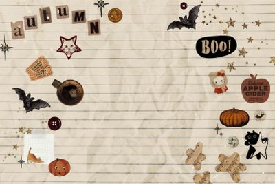 an image of halloween stickers on lined paper Cute Ipad Halloween Macbook Colors, Halloween Desktop, November, Mickey Mouse Iphone, light gray